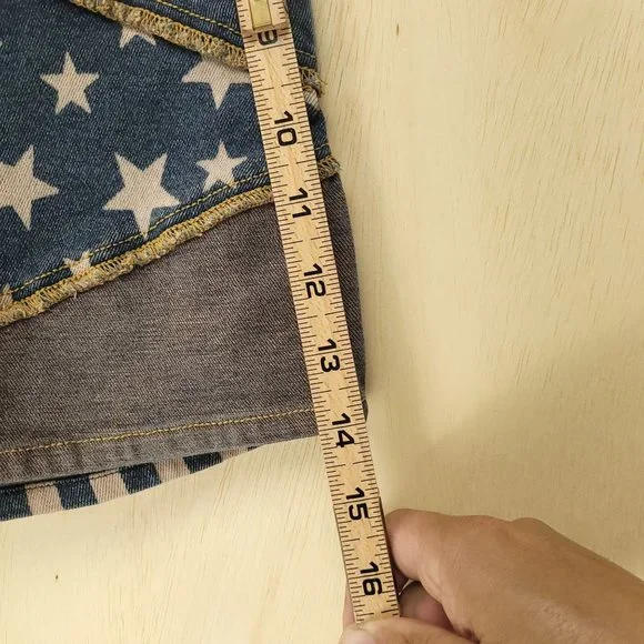 Stars and Stripes Jean Denim Shorts - 5/6 - Picture 8 of 11